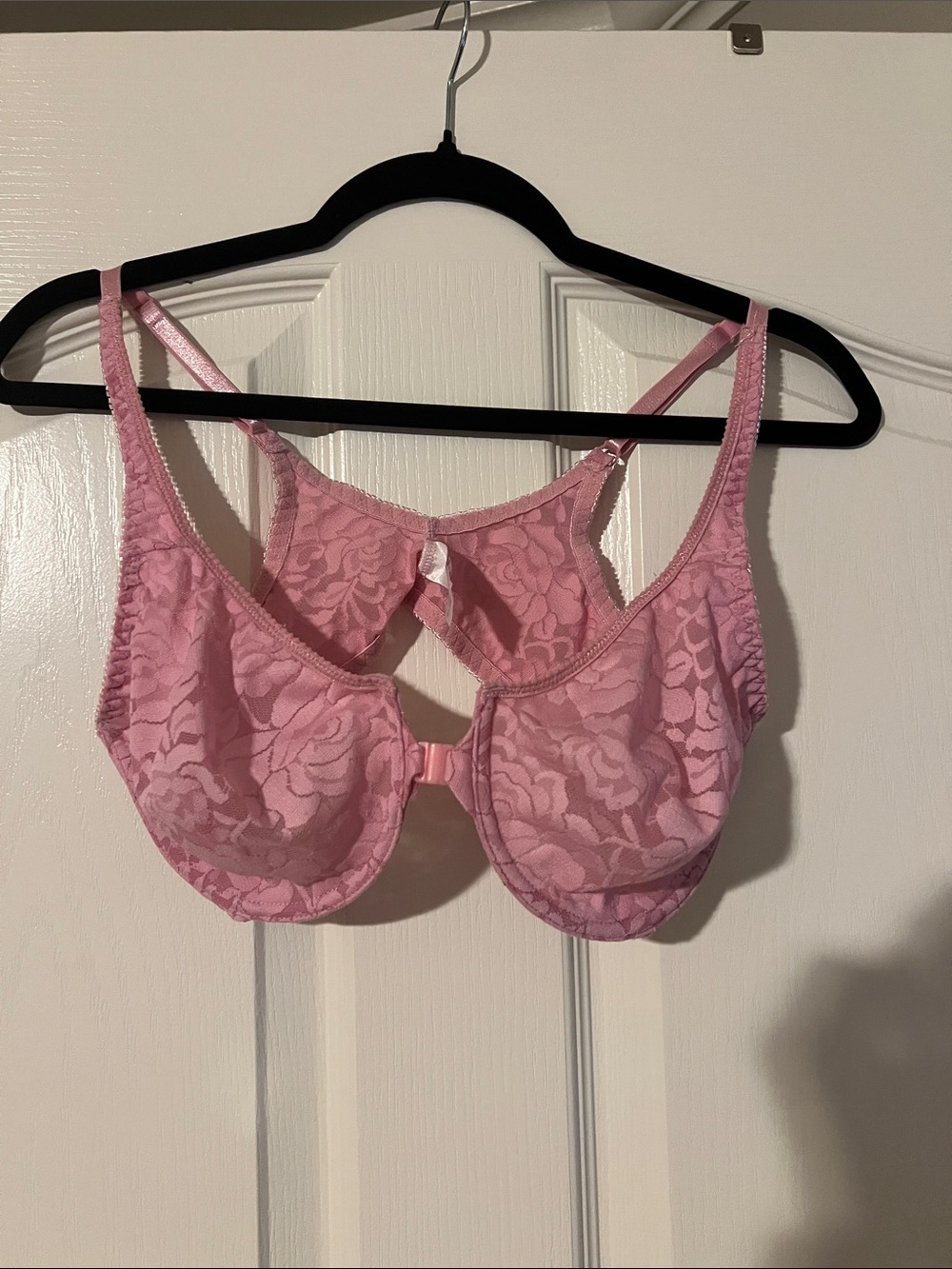 Pink Lace Underwire Front Close Bra